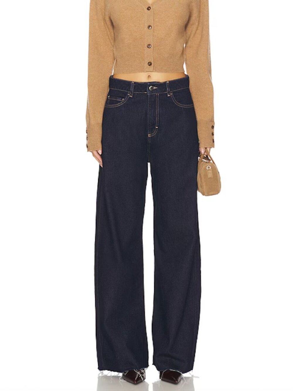 ICON DENIM High Waisted  Wide Leg Dark Jeans SIZE 27